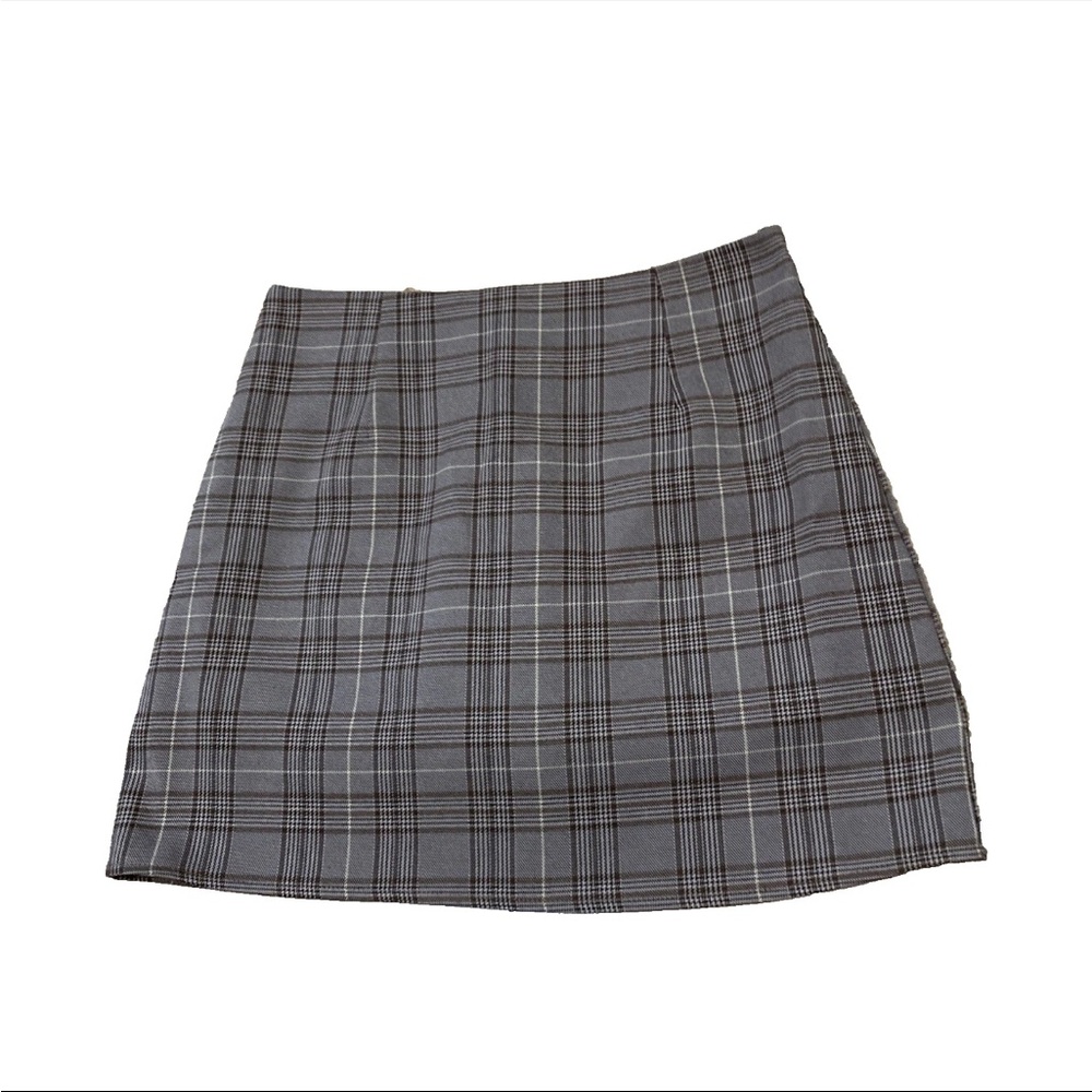 Vtg Grace & Chili Mini Skirt Women's L Plaid Brown Lined Preppy Academia School